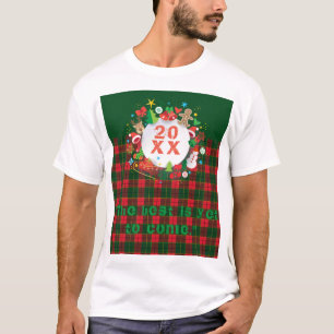 20XX Happy New Year! Scotland Pattern T-Shirt