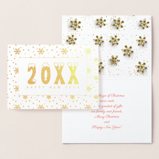 20XX Merry Christmas & Happy New Year!  XMAS Snow Foil Card (Display)