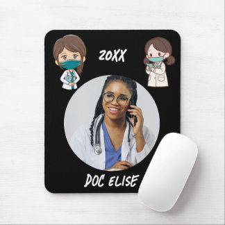 20XX New Year Cute Doctor Name and Photo Gift Mouse Pad