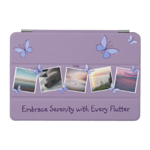 20XX Photo Collage Blue Butterfly Flutter iPad Mini Cover