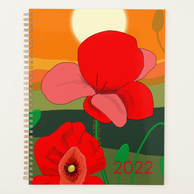 20XX Poppy meadow at sunset  Planner (Front)