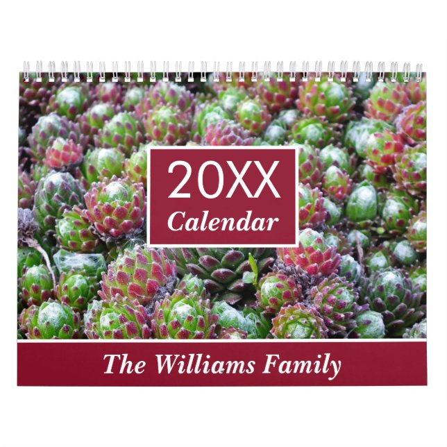 20XX Succulents Lovers Garden Personalized Monthly Calendar (Cover)