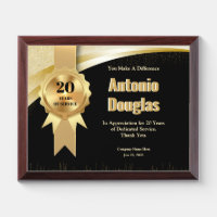 20Year Work Anniversary Employee Appreciation Gold