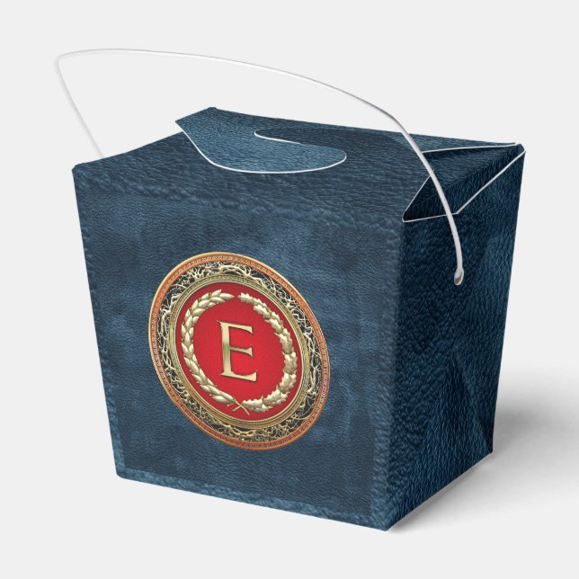 [210] “E” Gold Vintage Monogram Favor Boxes (Back Side)
