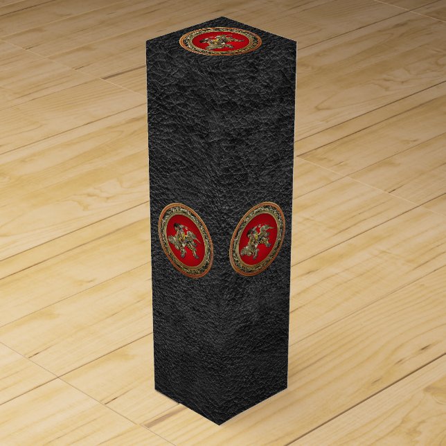 [210] Hokusai - Shoki Riding Shishi Lion Wine Box (Front)