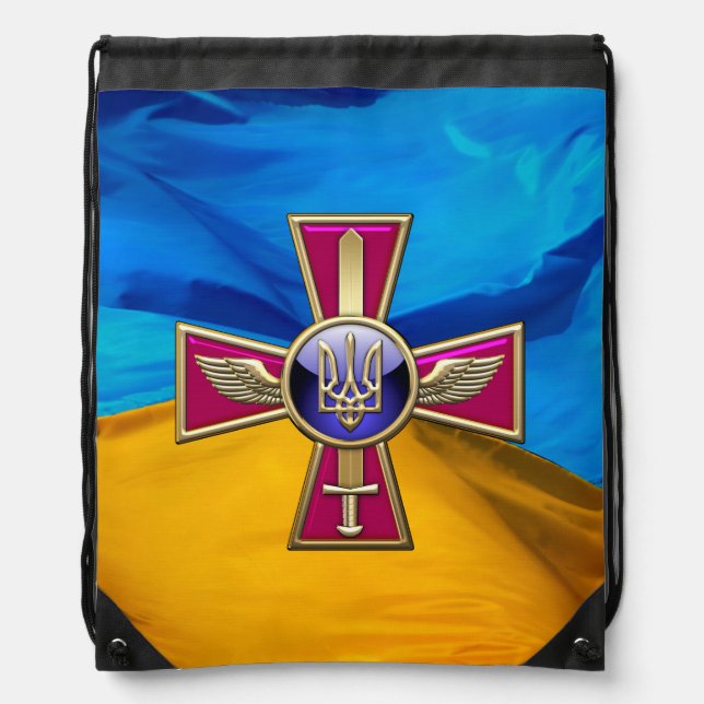 [210] Ukrainian Air Force Emblem Drawstring Bag (Front)