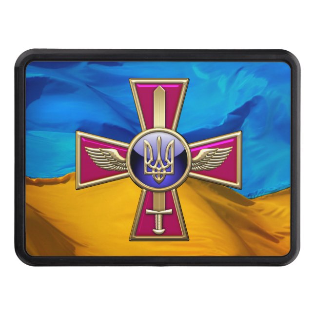 [210] Ukrainian Air Force Emblem Trailer Hitch Cover (Front)
