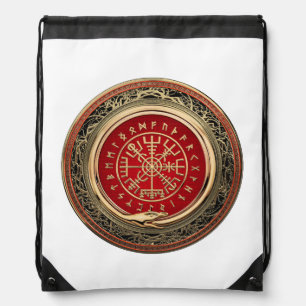 [210] Vegvisir - Viking Gold Magic Runic Compass Drawstring Bag