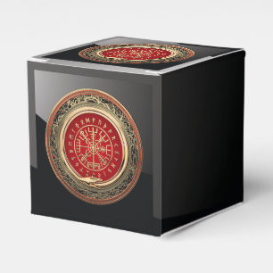 [210] Vegvisir - Viking Gold Magic Runic Compass Favor Boxes