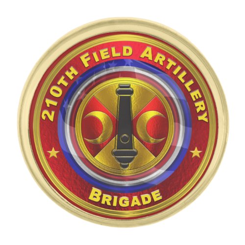 210th Field Artillery Brigade Thunder Gold Finish Lapel Pin