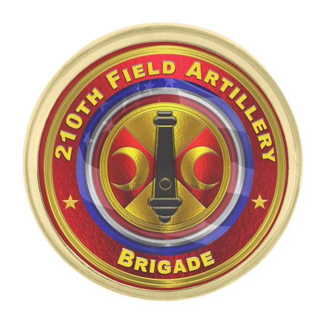 210th Field Artillery Brigade “Thunder” Gold Finish Lapel Pin (Front)