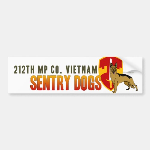 212th MP Co Vietnam _ Sentry Dogs Bumper Sticker
