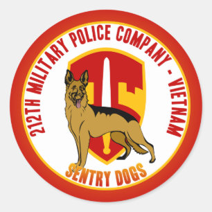 212th MP Co. Vietnam - Sentry Dogs Classic Round Sticker