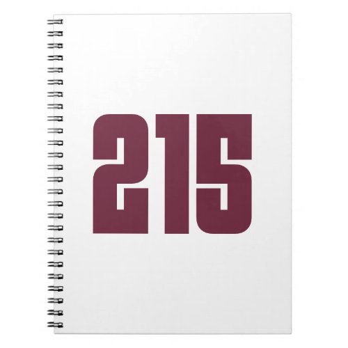 215 Philly Area Code  Notebook