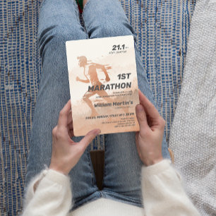 21.1miles 1ST Marathon-Post Marathon Party Invitation