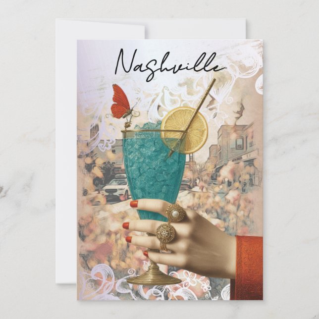 *~*  21 A101 Cocktail PHOTO Nashville BACHELORETTE Invitation (Front)