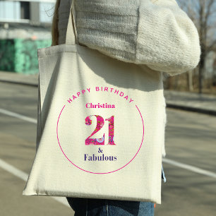 21 and Fabulous 21st Birthday Gift Tote Bag