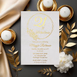 21 and Fabulous 21st Birthday Party Stamped Foil Invitation<br><div class="desc">Elegant typography design "21 and Fabulous" 21st birthday party design featuring a rose outline circular frame.</div>