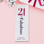 21 and Fabulous 21st Birthday Wine Gift Bag<br><div class="desc">21 and Fabulous 21st Birthday Wine Gift Bag. The wine gift bag design is an elegant and stylish composition that combines typography and floral accents. The color scheme will feature shades of pink and dark purple,  creating a sophisticated and feminine design that will leave a lasting impression.</div>