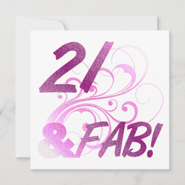 21 And Fabulous Birthday Card (Front)