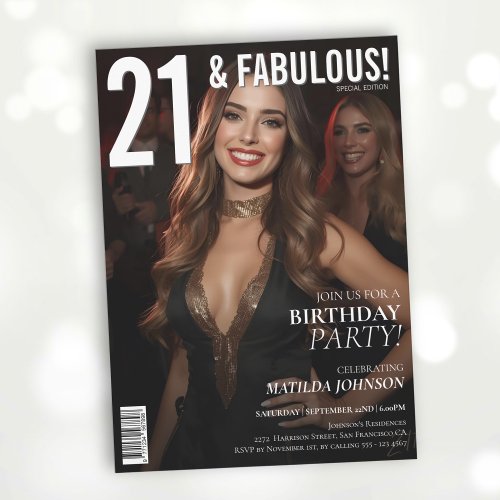 21 and Fabulous Magazine Cover 21st Birthday 