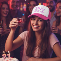 21 and Hot Buy A Drink Neon Trucker Hat