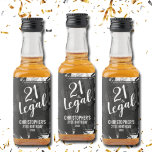 21 and Legal Black Gray Camo Custom Mini Liquor Bottle Label<br><div class="desc">Celebrate turning 21 and legal with this fun design on a black,  gray and white camouflage pattern mini liquor bottle label. CHANGE the wording for your occasion. MATCHING items in our store.</div>
