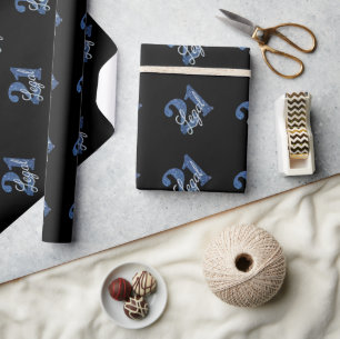 21 and Legal Blue Faux Glitter 21st Birthday Wrapping Paper