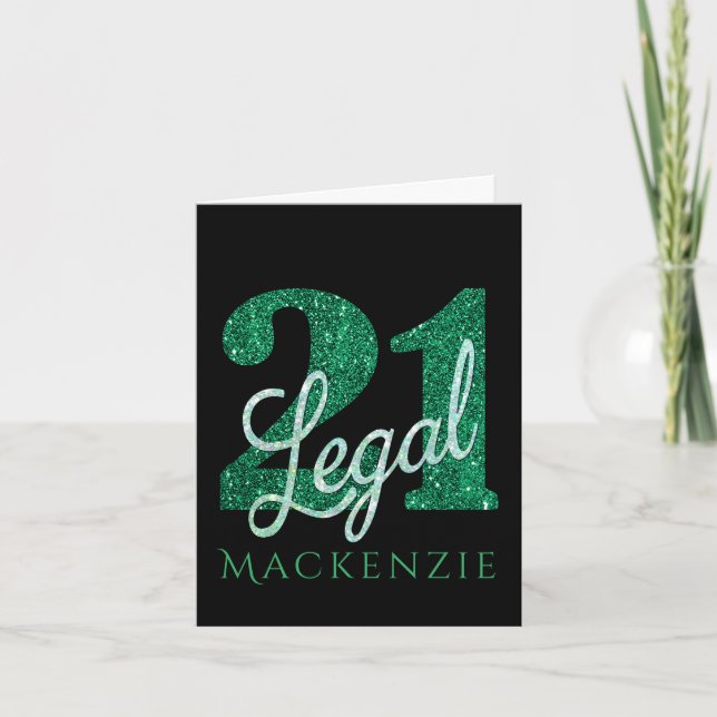 21 and Legal | Mellow Yellow Gold 21st Birthday Card (Front)