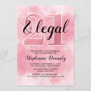 21 and legal pink invitation