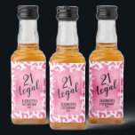 21 and Legal Pink White Leopard Personalized Mini Liquor Bottle Label<br><div class="desc">Celebrate turning 21 and legal with this elegant faux pink foil overlay on a pink and white leopard animal print pattern mini liquor bottle label. CHANGE the wording for your occasion. MATCHING items in our store.</div>