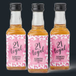 21 and Legal Pink White Leopard Personalized Mini Liquor Bottle Label<br><div class="desc">Celebrate turning 21 and legal with this elegant faux pink foil overlay on a pink and white leopard animal print pattern mini liquor bottle label. CHANGE the wording for your occasion. MATCHING items in our store.</div>