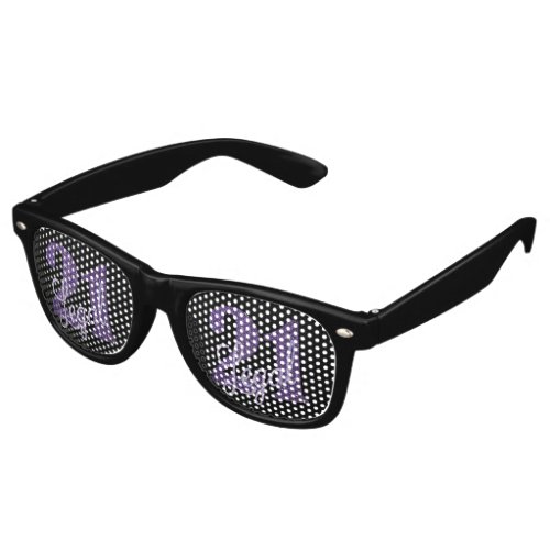 21 and Legal  Purple Faux Glitter 21st Birthday Retro Sunglasses