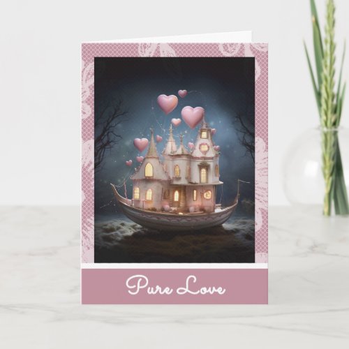 *~*  21 AP51  Love Boat Hearts Romantic Valentine  Holiday Card