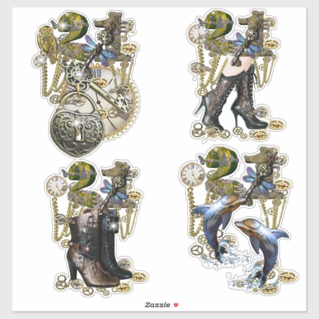 21 Birthday Steampunk Sculpture Sticker (Sheet)