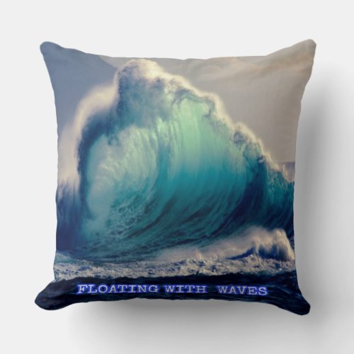 21Blue ocean wavesocean lovers gifts vintage  Throw Pillow