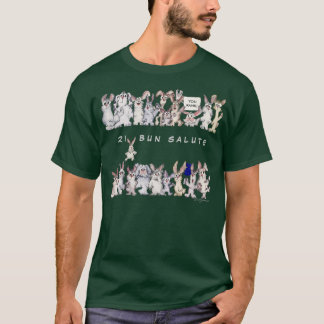 21 Bun Salute Funny Cartoon Rabbits Honor T-Shirt