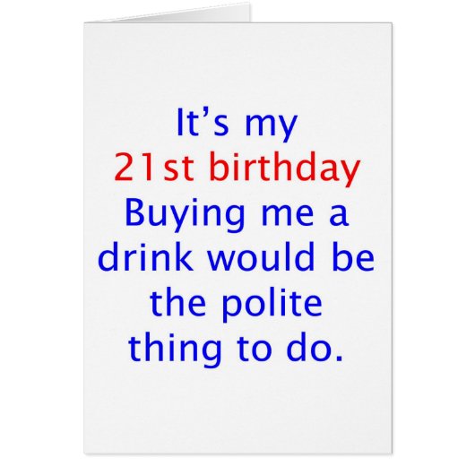 21 buy me a drink cards (Front)