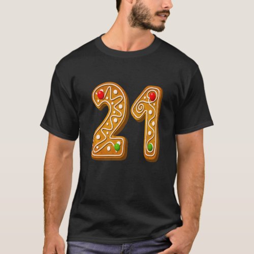 21 Cutest Capital Christmas Cookie Alphabet Number T-Shirt