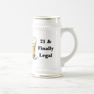 21 & Finally Legal Beer Stein