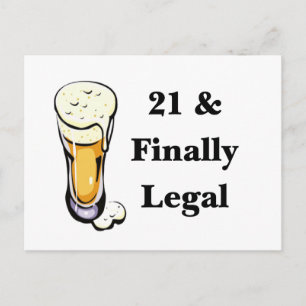 21 & Finally Legal Postcard