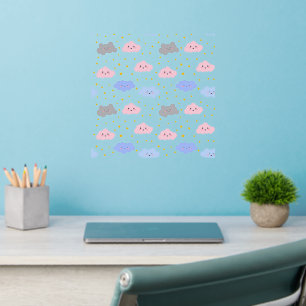 21 Full Clouds, with faces + Lots of Stars (Set E) Wall Decal