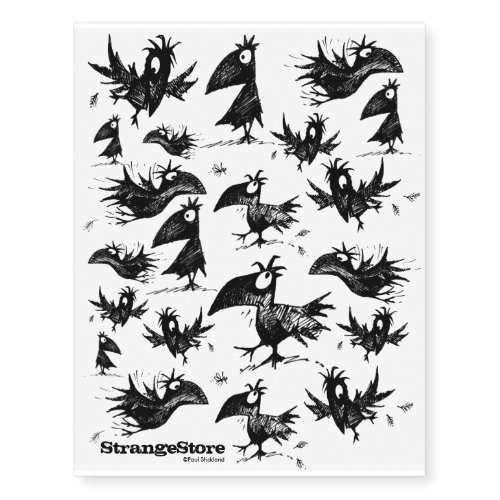 21 Funny Black Crows Temporary Tattoos