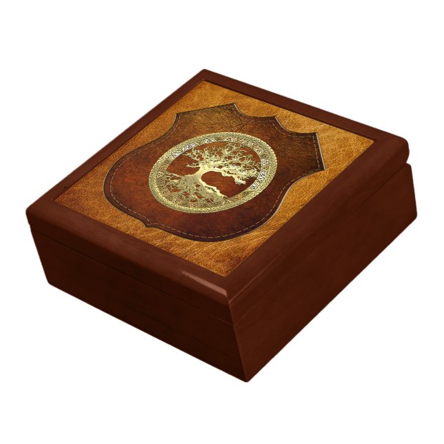 [21] Golden Celtic Tree of Life Keepsake Box (Side)