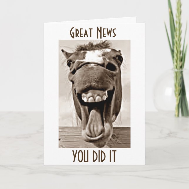 *21* HEARD THE GOOD NEWS SAYS SILLY DONKEY CARD (Front)