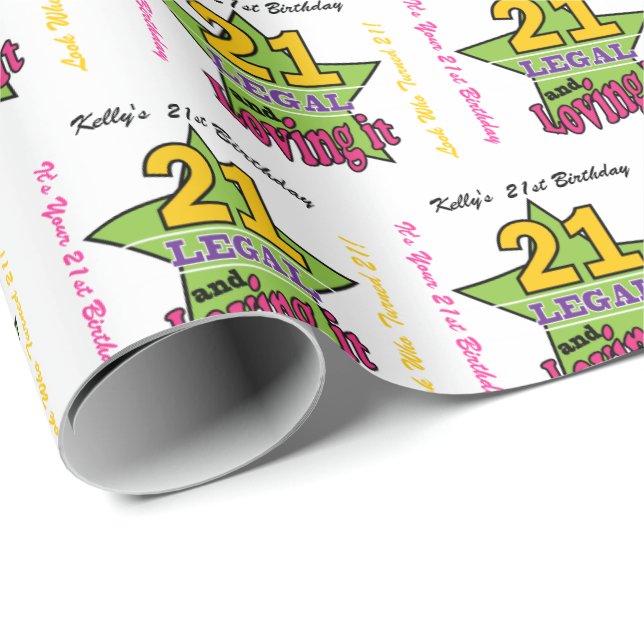 21 Legal and Loving It - 21st Birthday Wrapping Paper (Roll Corner)