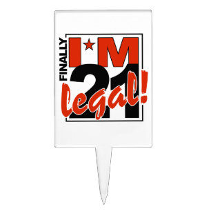 21 & LEGAL cake topper