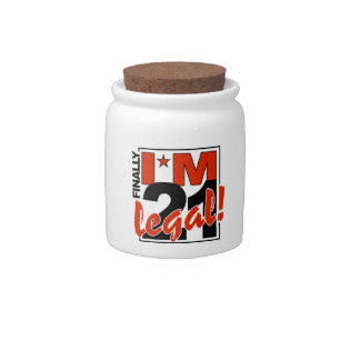 21 & LEGAL candy jar