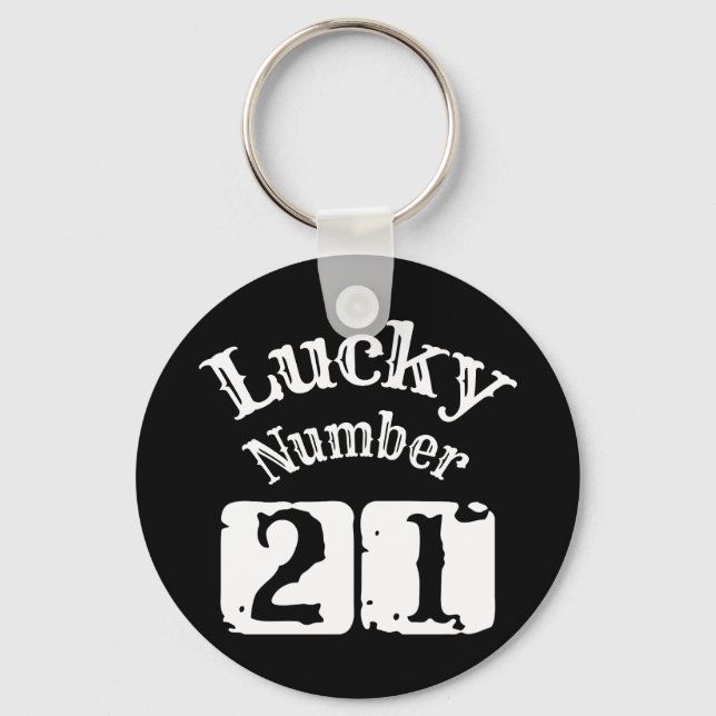 21 - Lucky Number 21 Luck Keychain (Front)