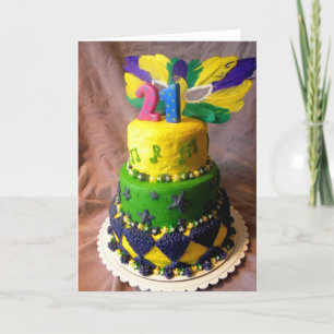 21 Mardi Gras Cake Card
